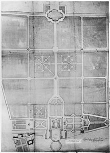 Plan van de eerste werken in Versailles door Andre Le Notre